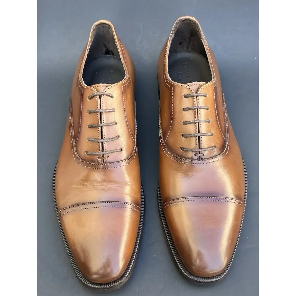 TO BOOT NEW YORK Southpoint Cap Toe Oxford Brown Leather Shoes Men's Size 8 US